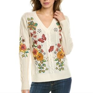 Johnny Was Wonder Years Cable Knit Sweater Size S